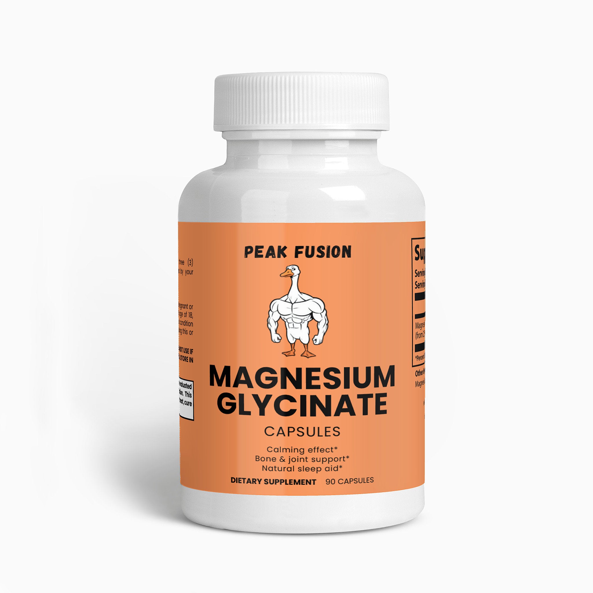 Supplement bottle labeled 'Magnesium Glycinate' on a white background