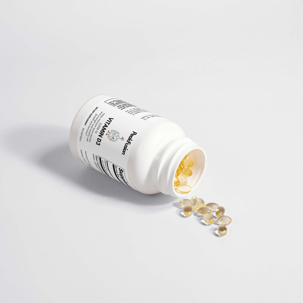 Vitamin D3 2000 IU supplement softgel close-up for daily wellness