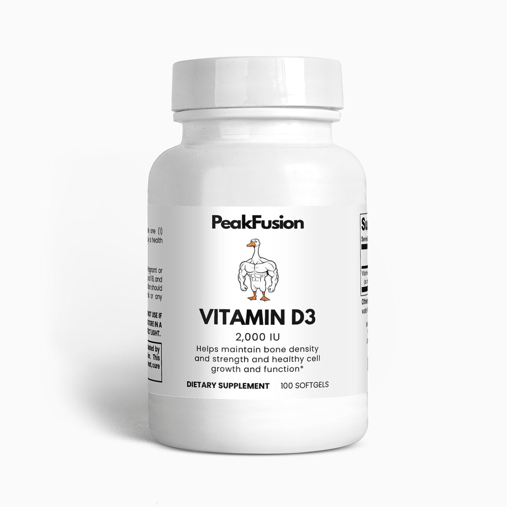 Vitamin D3 2000 IU Supplement by PeakFusion - Immune & Bone Support
