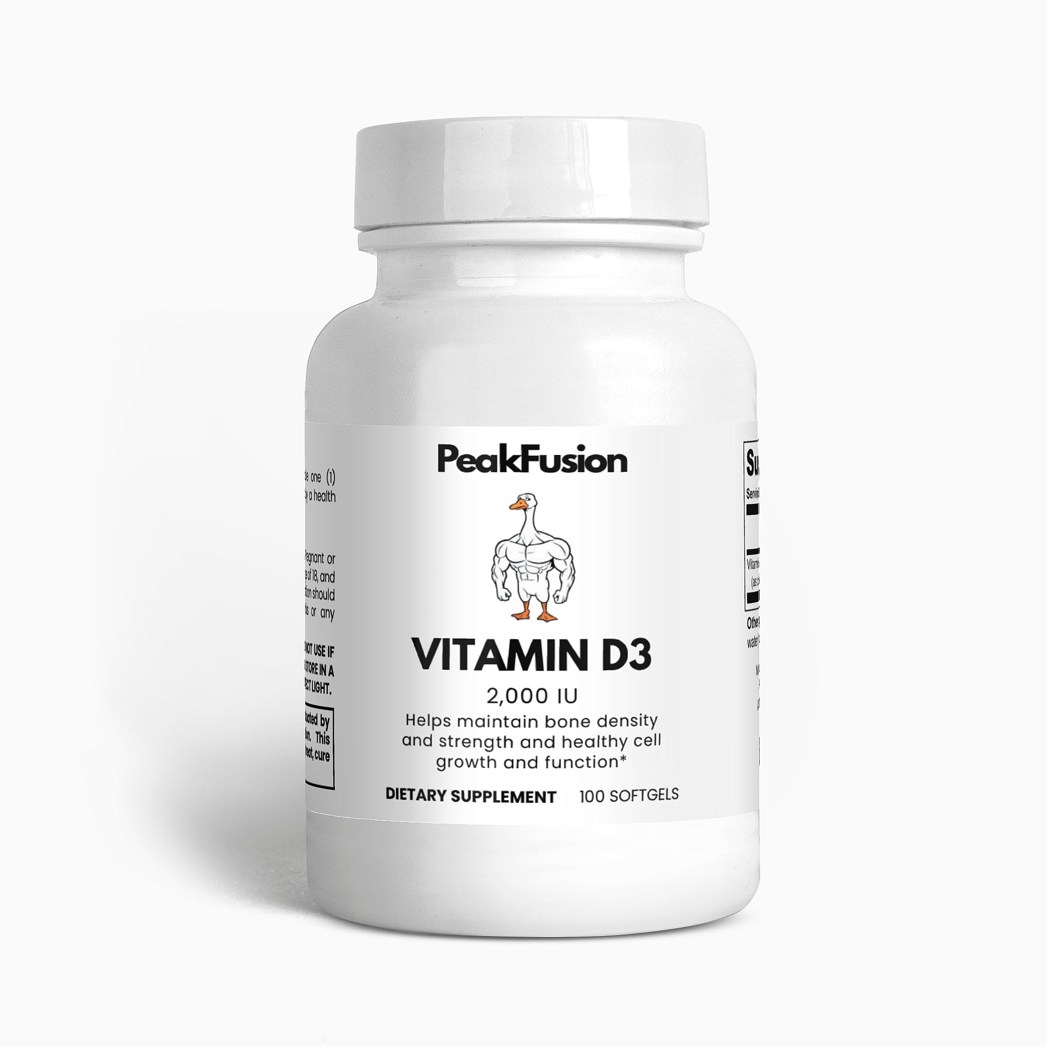 Vitamin D3 2000 IU Supplement by PeakFusion - Immune & Bone Support
