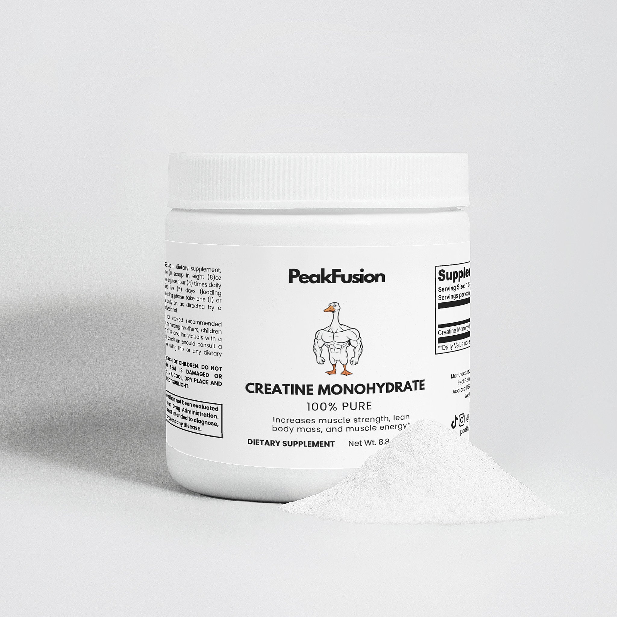 Micronized Creatine Monohydrate Supplement by PeakFusion | Unflavored